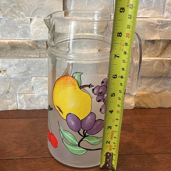 1980s Frosted Glass Fruit Pitcher Made In France - Picture 7 of 7